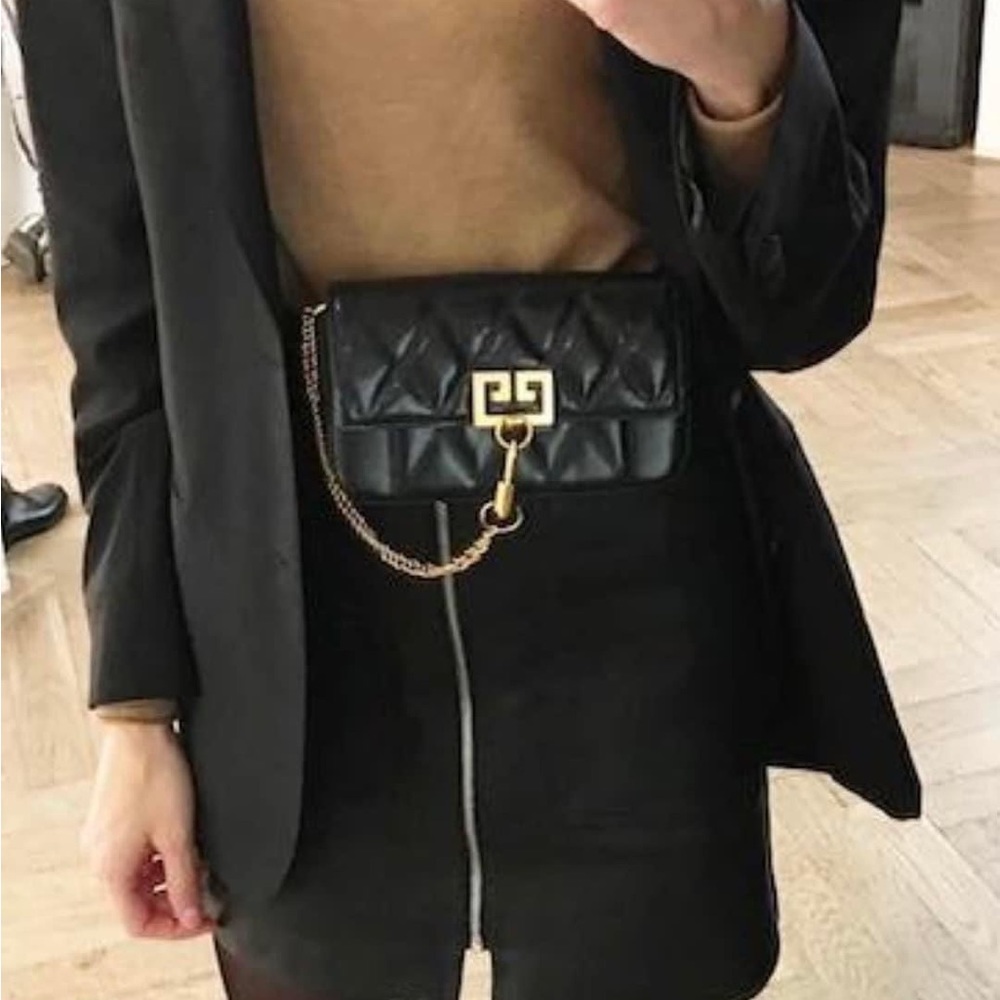 Givenchy GV3 Mini ( three way) convertible Bag black with gold hardware.